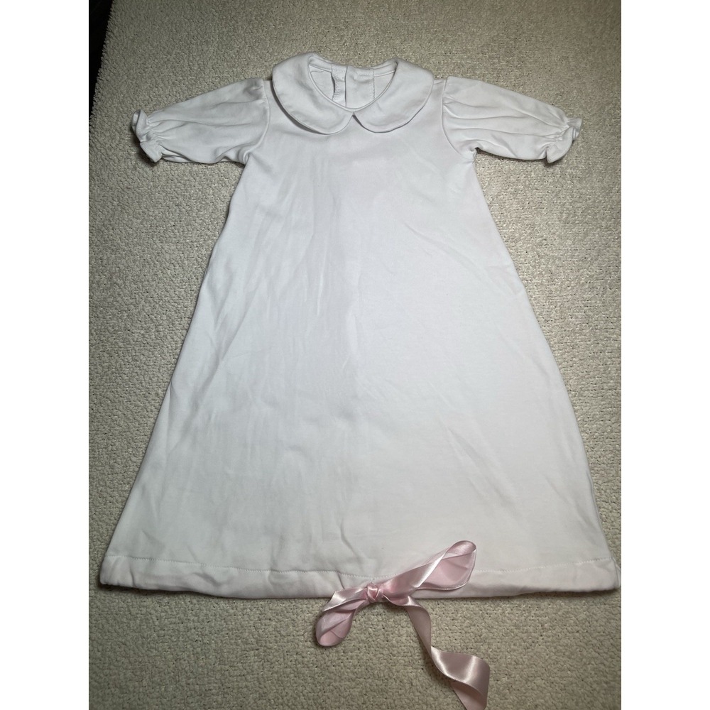 Baby Sen by Remember Nguyen Smocked Parker Day Gown White & Pink Sz 3 Months